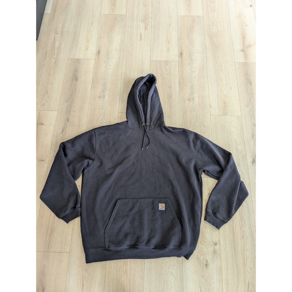 Vtg Carhartt Hoodie Black Heavyweight Sweatshirt Fleece K184 BLK 2000 Y2K Men XL